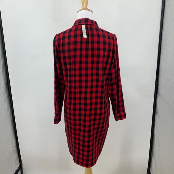 Madewell Flannel Latitude Shirt Dress Womens XS Extra Small Buffalo Plaid Cotton - Picture 4 of 14